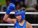 India's Lovlina Borgohain during her women's 75kg Round of 16 boxing match against Norway's Sunniva Hofstad at the Paris Olympics