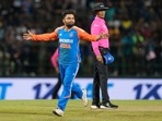 India's Rinku Singh celebrates the wicket of Sri Lanka's Ramesh Mendis during the third Twenty20 cricket match between Sri Lanka and India in Pallekele, Sri Lanka, Tuesday(AP) India's Rinku Singh celebrates the wicket of Sri Lanka's Ramesh Mendis during the third Twenty20 cricket match between Sri Lanka and India in Pallekele, Sri Lanka, Tuesday(AP)