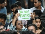 UPSC aspirants protest outside Rau’s IAS Study Centre in New Delhi on July 30. () UPSC aspirants protest outside Rau’s IAS Study Centre in New Delhi on July 30. ()