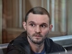 FILE PHOTO: Gordon Black, a U.S. Army staff sergeant, who was detained in Russia on May 2 on suspicion of stealing from a woman he was in a relationship with, appears in a court in Vladivostok, Russia, June 19, 2024. REUTERS/Tatiana Meel/File Photo