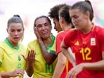 Marta was sent off after being red-carded in Brazil's crucial group clash with Spain