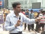 Additional commissioner of the Municipal Corporation of Delhi Tariq Thomas in Old Rajinder Nagar on Wednesday. Additional commissioner of the Municipal Corporation of Delhi Tariq Thomas in Old Rajinder Nagar on Wednesday.