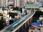 A train on the Green Line of Namma Metro in Bengaluru. (Representative image)(PTI Photo) A train on the Green Line of Namma Metro in Bengaluru. (Representative image)(PTI Photo)