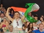 Taapsee Pannu roots for India at the Paris Olympics.