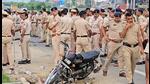 Gurugram Police personnel deployed at the site of the accident on Wednesday morning. (Parveen Kumar/HT PHOTO) Gurugram Police personnel deployed at the site of the accident on Wednesday morning. (Parveen Kumar/HT PHOTO)