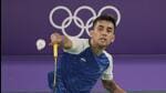 India's Lakshya Sen in action against Indonesia's Jonatan Christie during their men's singles match on Wednesday. (AP) India's Lakshya Sen in action against Indonesia's Jonatan Christie during their men's singles match on Wednesday. (AP)