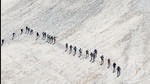Indian hockey players walking on glaciers in the Alps. (Annika Horn) Indian hockey players walking on glaciers in the Alps. (Annika Horn)