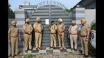 Police pasting notice outside property of a drug peddling accused in Ludhiana. (HT Photo) Police pasting notice outside property of a drug peddling accused in Ludhiana. (HT Photo)
