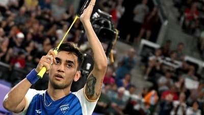Lakshya Sen had lost to Indonesia's Jonatan Christie the last four times he faced the World No.4. However, the Indian came clutch when it mattered and beat Christie to secure a place in the Round of 16. 21-18, 21-12.&nbsp; (AFP)