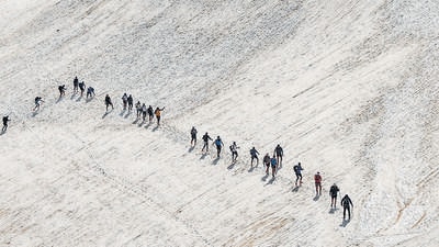 Indian hockey players walking on glaciers in the Alps. (Annika Horn) Indian hockey players walking on glaciers in the Alps. (Annika Horn)