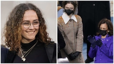 Ella Emhoff and her friend were hurriedly evacuated from the restaurant in New York and put into one of the SUVs. (AP) Ella Emhoff and her friend were hurriedly evacuated from the restaurant in New York and put into one of the SUVs. (AP)