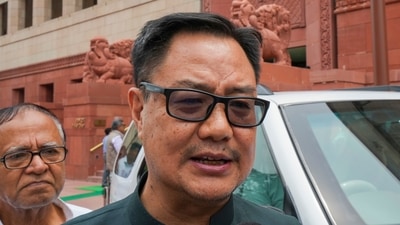 Union minister Kiren Rijiju arrives to attend the Monsoon session of Parliament, in New Delhi on July 31. (PTI) Union minister Kiren Rijiju arrives to attend the Monsoon session of Parliament, in New Delhi on July 31. (PTI)