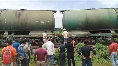 Officials said the accident took place inside a private siding and the main line traffic was not affected. (PTI) Officials said the accident took place inside a private siding and the main line traffic was not affected. (PTI)