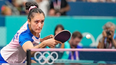 Manika Batra's historic journey in singles, however, came to an end as she lost 4-1 to Tokyo Olympics silver medallist Miu Hirano of Japan in women's singles round of 16.&nbsp; (PTI)