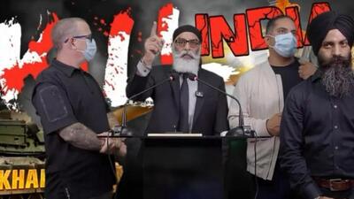 Separatists posters marked the Municipal Plaza in Calgary, venue for the so-called Khalistan referendum, in Calgary, on Sunday. Separatists posters marked the Municipal Plaza in Calgary, venue for the so-called Khalistan referendum, in Calgary, on Sunday.
