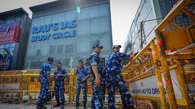 Three students died in the basement of Rau’s IAS Circle coaching centre on Saturday. (HT PHOTO) Three students died in the basement of Rau’s IAS Circle coaching centre on Saturday. (HT PHOTO)