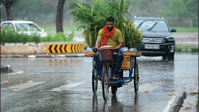With the monsoon system gaining strength, 11.5 mm rain was recorded at the IMD observatory in Sector 39 on Wednesday, while the one at the airport recorded 13 mm rain. (RAVI KUMAR/HT) With the monsoon system gaining strength, 11.5 mm rain was recorded at the IMD observatory in Sector 39 on Wednesday, while the one at the airport recorded 13 mm rain. (RAVI KUMAR/HT)