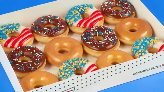 Krispy Kreme has launched a special 'Go USA' doughnut collection in honour of the 2024 Paris Olympics(Krispy Kreme)