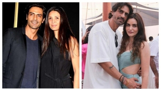 Arjun Rampal with ex-wife Mehr Jesia and girlfriend Gabriella Demetriades. (File Photos)