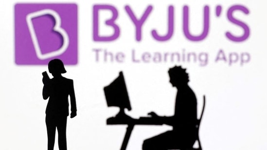 Byju's logo is seen.