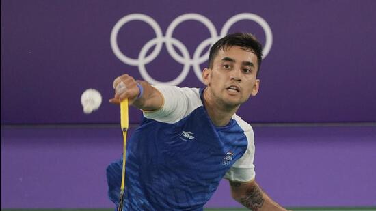 India's Lakshya Sen in action against Indonesia's Jonatan Christie during their men's singles match on Wednesday. (AP)