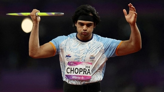 Indian javelin thrower Neeraj Chopra in action(HT)