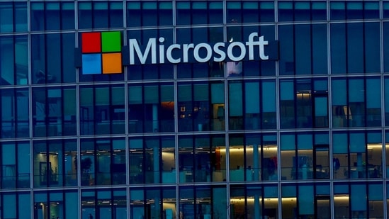 Microsoft outage: A view shows a Microsoft logo at Microsoft offices in Issy-les-Moulineaux near Paris, France.(Reuters)