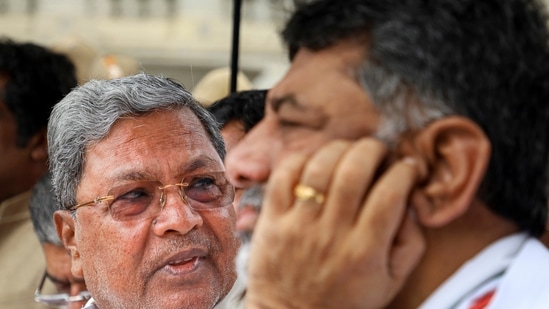 Bengaluru: Karnataka Chief Minister Siddaramaiah and Deputy CM D K Shivakumar (PTI Photo) (PTI)