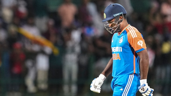 India's Sanju Samson registered back-to-back ducks in the T20I series against Sri Lanka.(PTI)