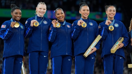 Members of Team USA Gymnastics revealed their nickname for the team. (AP Photo/Charlie Riedel)(AP)
