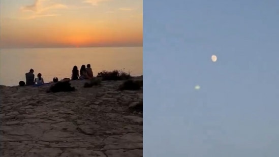 The UFO was spotted in Ibiza, Spain. 