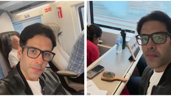 Tusshar Kapoor shared a video inside an Eurorail compartment.