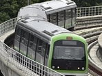 The remaining Metro lines under phases II, IIA, and IIB include new routes from Kalena Agrahara to Nagawara, RV Road to Bommasandra, and Silk Board to the Kempegowda International Airport. (HT FILE PHOTO) The remaining Metro lines under phases II, IIA, and IIB include new routes from Kalena Agrahara to Nagawara, RV Road to Bommasandra, and Silk Board to the Kempegowda International Airport. (HT FILE PHOTO)