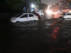 A heavy downpour on Wednesday led to massive traffic congestion across Gurgaon and the National Highway 48, causing severe inconvenience to commuters. (HT PHOTO) A heavy downpour on Wednesday led to massive traffic congestion across Gurgaon and the National Highway 48, causing severe inconvenience to commuters. (HT PHOTO)