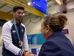 India's shooter Swapnil Kusale receives his bronze medal after the 50m rifle 3 positions men’s final in the Olympic Games Paris 2024(ANI) India's shooter Swapnil Kusale receives his bronze medal after the 50m rifle 3 positions men’s final in the Olympic Games Paris 2024(ANI)