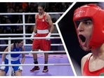 Carini and Khelif exchanged a few punches before Carini abandoned the bout(Reuters-AFP) Carini and Khelif exchanged a few punches before Carini abandoned the bout(Reuters-AFP)