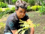 Rinnku R Nigam also planted saplings on the death anniversary of his mother Rinnku R Nigam also planted saplings on the death anniversary of his mother