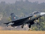 The Indian Air Force's Light Combat Aircraft Tejas at an airshow in Bengaluru. (PTI File Photo) The Indian Air Force's Light Combat Aircraft Tejas at an airshow in Bengaluru. (PTI File Photo)