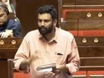 CPI Rajya Sabha MP Sandosh Kumar during this year's Monsoon session in Rajya Sabha.(Sansad TV) CPI Rajya Sabha MP Sandosh Kumar during this year's Monsoon session in Rajya Sabha.(Sansad TV)