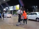 Snapshot of the pilot going on trolley. 