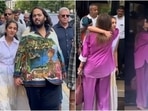 Radhika Merchant with Anant Ambani, Nita Ambani, and Mukesh Ambani in Paris. Radhika Merchant with Anant Ambani, Nita Ambani, and Mukesh Ambani in Paris.
