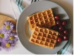 The waffle batter can be prepared with healthier ingredients. The waffle batter can be prepared with healthier ingredients.