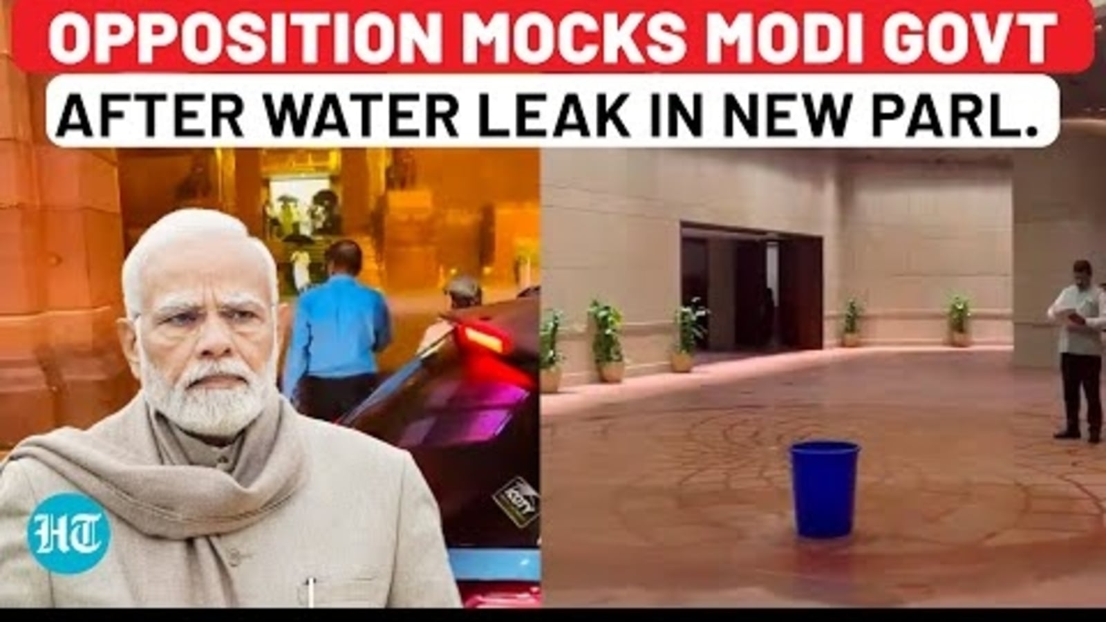 ‘Paper Leak Outside, Water Leak Inside’: Modi Govt Under Fire Rain Fury Hits New Parliament | Sansad