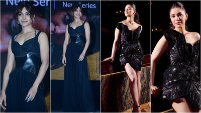 Sara Tendulkar and Samantha Ruth Prabhu are serving up major style inspiration with their stunning black outfits. (Instagram) Sara Tendulkar and Samantha Ruth Prabhu are serving up major style inspiration with their stunning black outfits. (Instagram)
