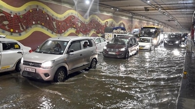 A waterlogged Pragati Maidan tunnel on Wednesday. (Sanjeev Verma/HT) A waterlogged Pragati Maidan tunnel on Wednesday. (Sanjeev Verma/HT)