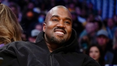 FILE - Kanye West, known as Ye, watches the first half of an NBA basketball game between the Washington Wizards and the Los Angeles Lakers, on March 11, 2022, in Los Angeles. (AP) FILE - Kanye West, known as Ye, watches the first half of an NBA basketball game between the Washington Wizards and the Los Angeles Lakers, on March 11, 2022, in Los Angeles. (AP)