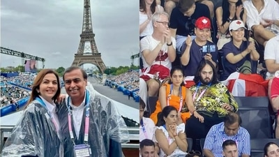Ambanis attending the Paris 2024 Olympics. (Screengrab) Ambanis attending the Paris 2024 Olympics. (Screengrab)
