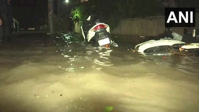 Visuals of waterlogged Delhi after a spell of record rainfall. (X/ANI) Visuals of waterlogged Delhi after a spell of record rainfall. (X/ANI)