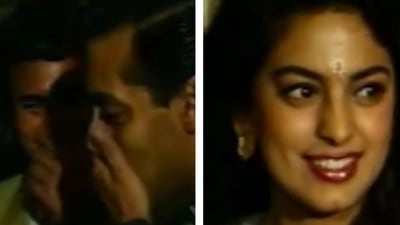 Saif Ali Khan, Salman Khan, and Juhi Chawla at Chaand Ka Tukda music launch in 1994 Saif Ali Khan, Salman Khan, and Juhi Chawla at Chaand Ka Tukda music launch in 1994