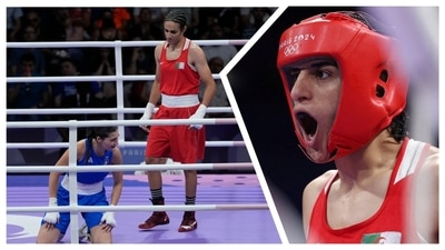 Carini and Khelif exchanged a few punches before Carini abandoned the bout (Reuters-AFP) Carini and Khelif exchanged a few punches before Carini abandoned the bout (Reuters-AFP)